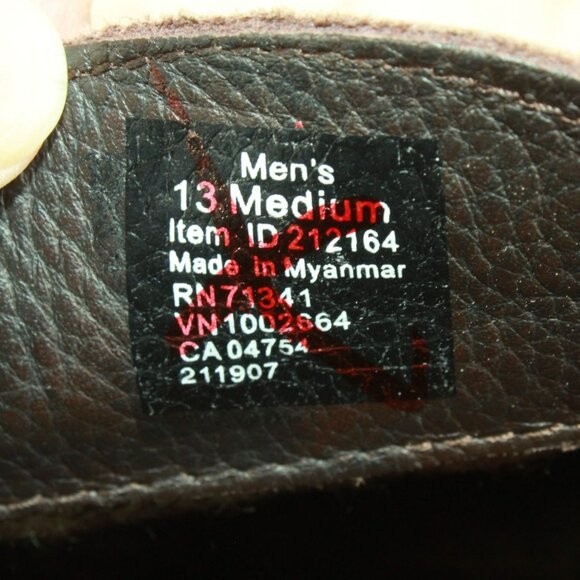 LL Bean Brown Leather Flannel Lined Handsewn Moccasin Slippers Size 13 M - Picture 8 of 9